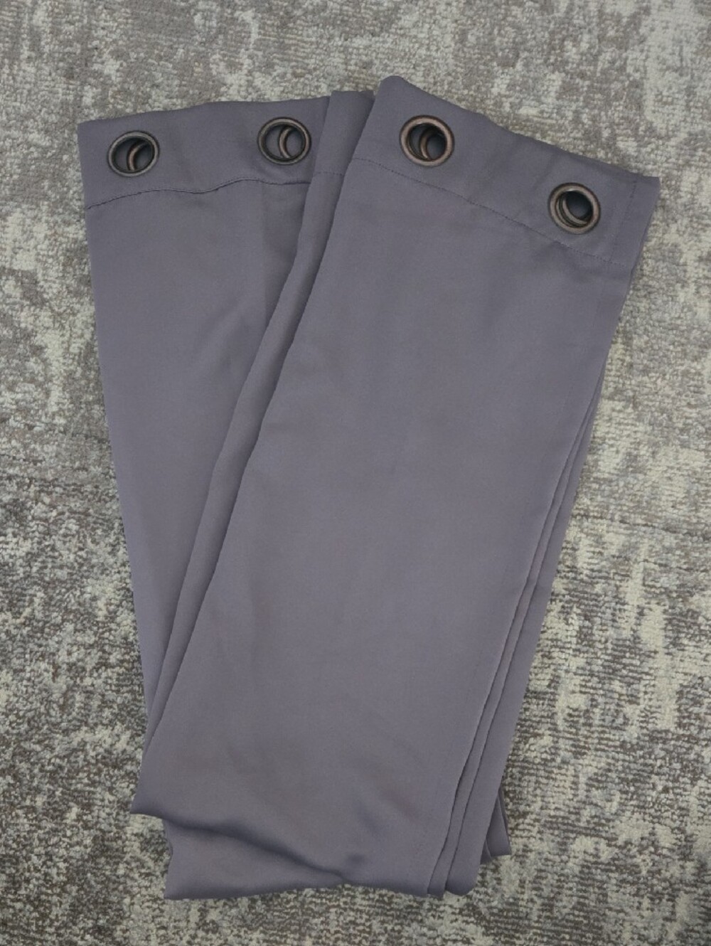TWO Gray Black-Out Curtain Panels